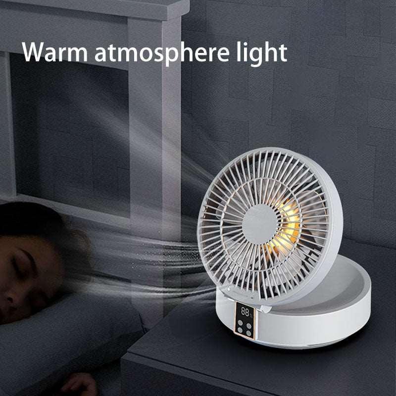 2023 Remote Control Portable Rechargeable Ceiling Usb Electric Folding Fan Night Light Air Cooler Home-appliance Home Shopytta