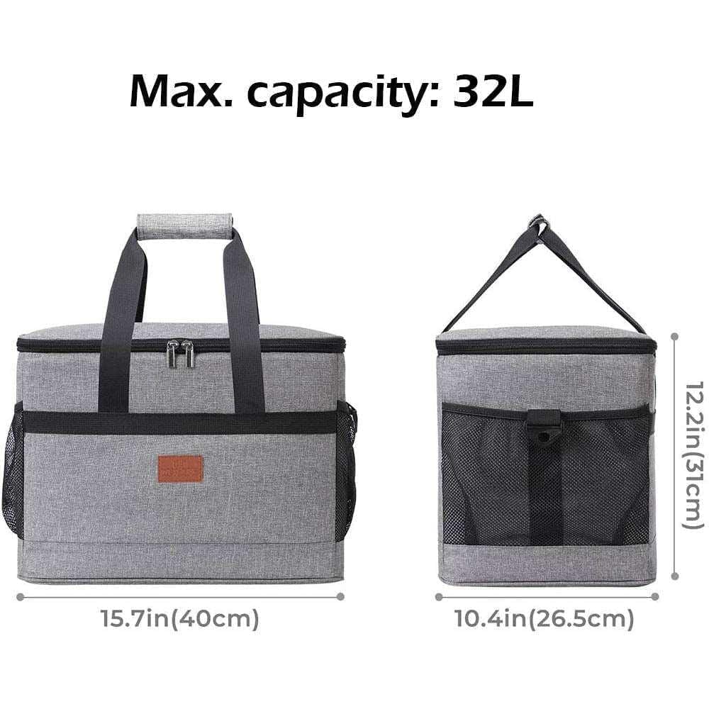 32L Soft Cooler Bag with Hard Liner Large Insulated Picnic Lunch Bag Box Cooling Bag for Camping Shopytta