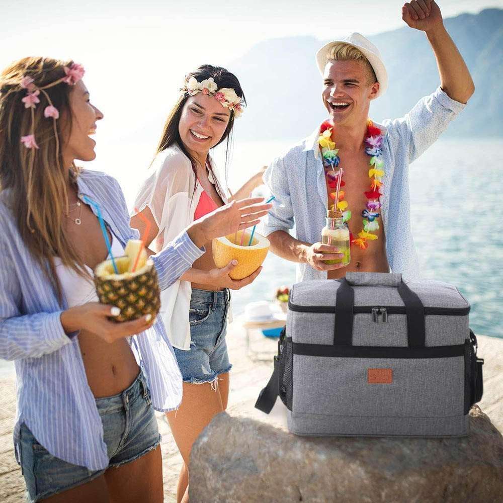 32L Soft Cooler Bag with Hard Liner Large Insulated Picnic Lunch Bag Box Cooling Bag for Camping Shopytta