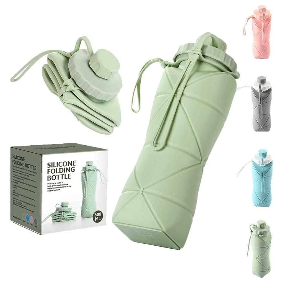 600ml Folding Silicone Water Bottle Sports Water Bottle Outdoor Travel Portable Water Cup Running Riding Camping Hiking Kettle Shopytta