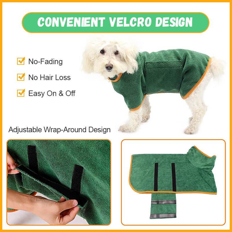 Absorbent Pet Bathrobe With Waist-wrapped Microfiber