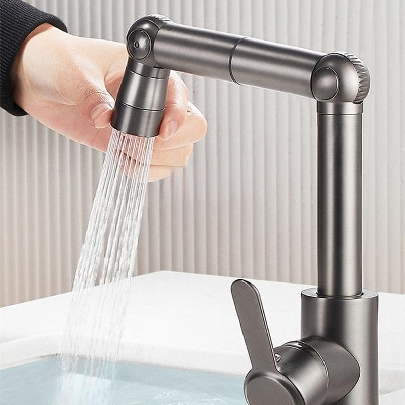 Bathroom Faucets Double Outlet Mode Tap Multifunctional 360 Rotation Sink Faucet Mechanical Arm Free Adjustment Water Mixer Shopytta