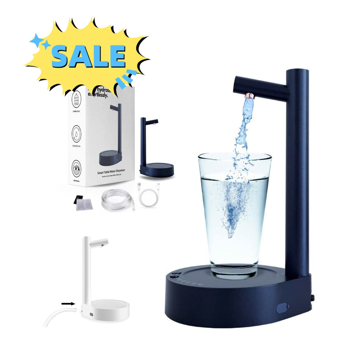 Desk Dispenser Electric Water Gallon Pump Automatic Water Bottle Pump Dispenser Rechargeable Water Pump Dispenser Shopytta