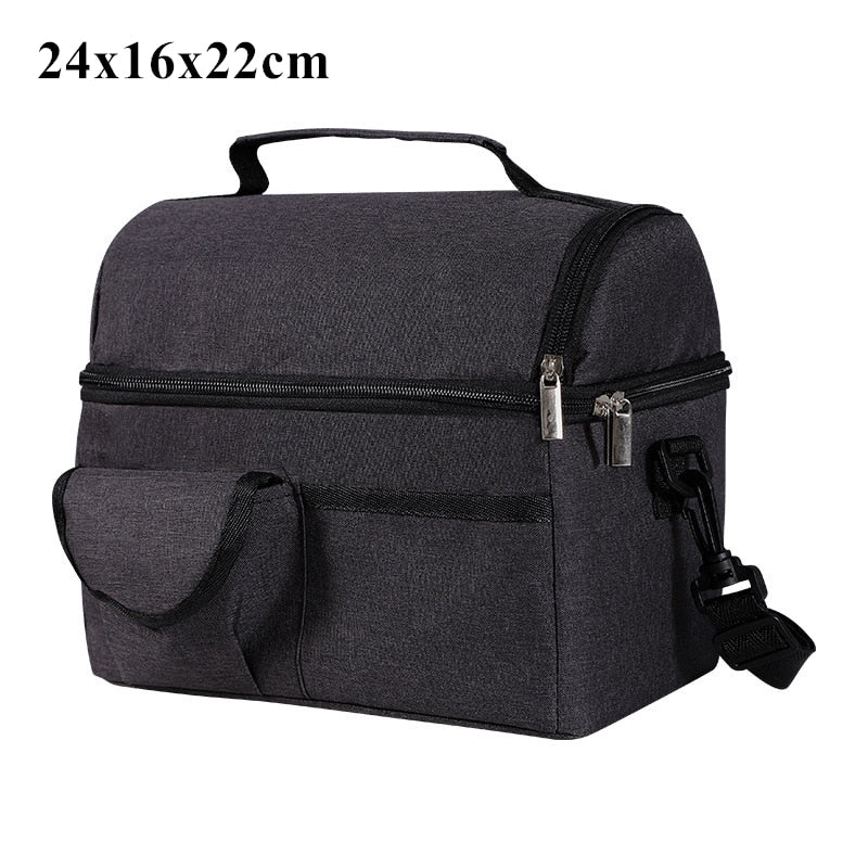 Double Layer Thermal Lunch Bag Large Capacity. Insulated Lunch Box for Women Men Kids Shopytta