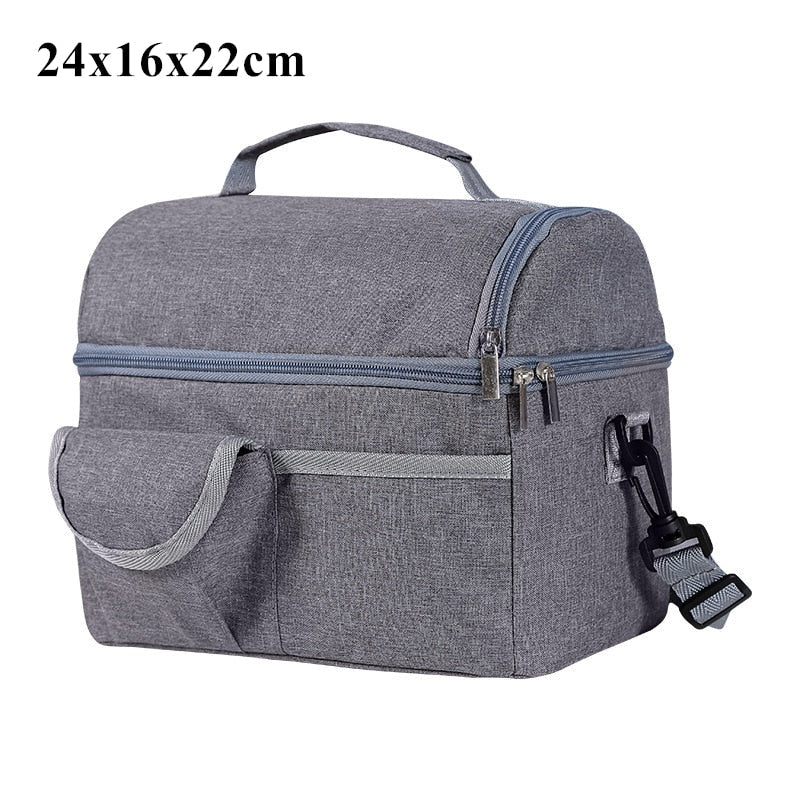 Double Layer Thermal Lunch Bag Large Capacity. Insulated Lunch Box for Women Men Kids Shopytta