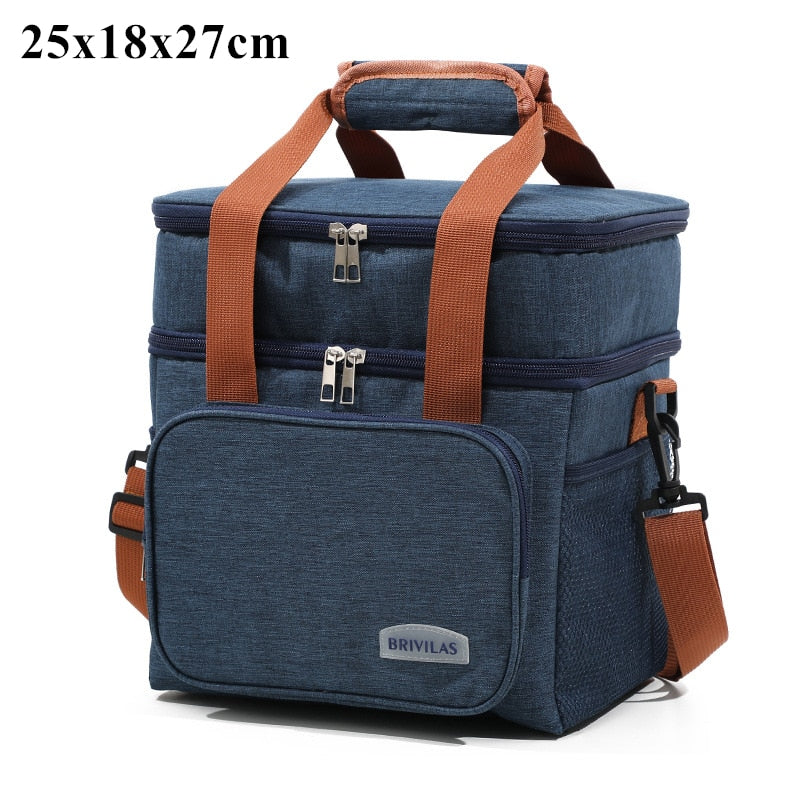 Double Layer Thermal Lunch Bag Large Capacity. Insulated Lunch Box for Women Men Kids Shopytta