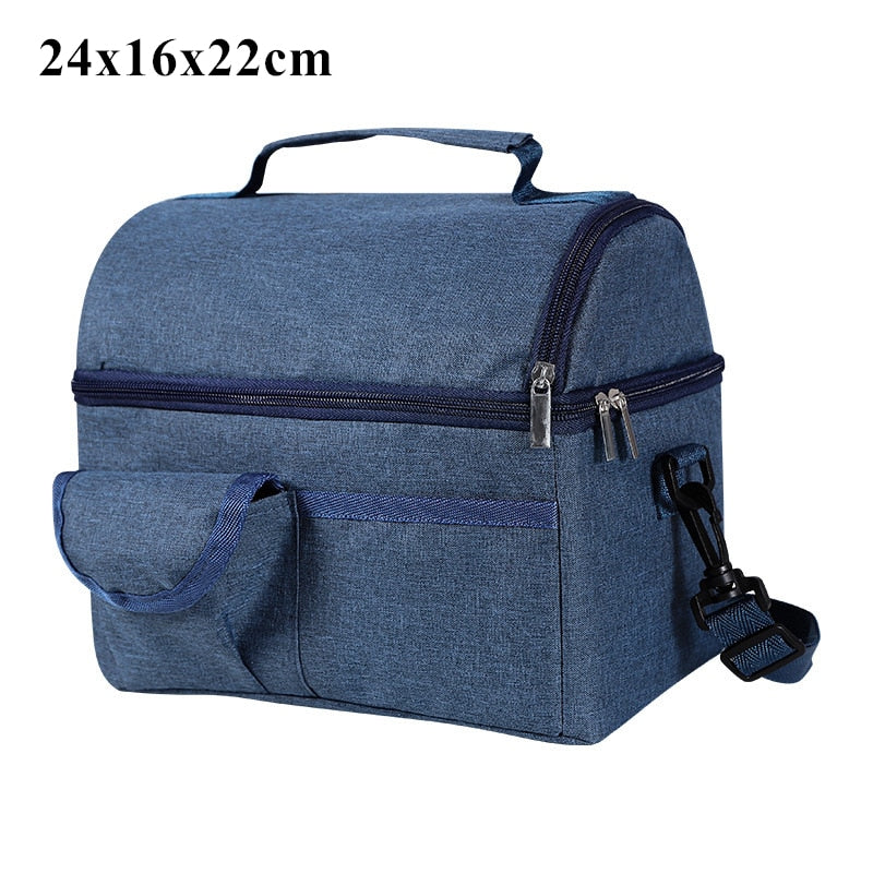 Double Layer Thermal Lunch Bag Large Capacity. Insulated Lunch Box for Women Men Kids Shopytta