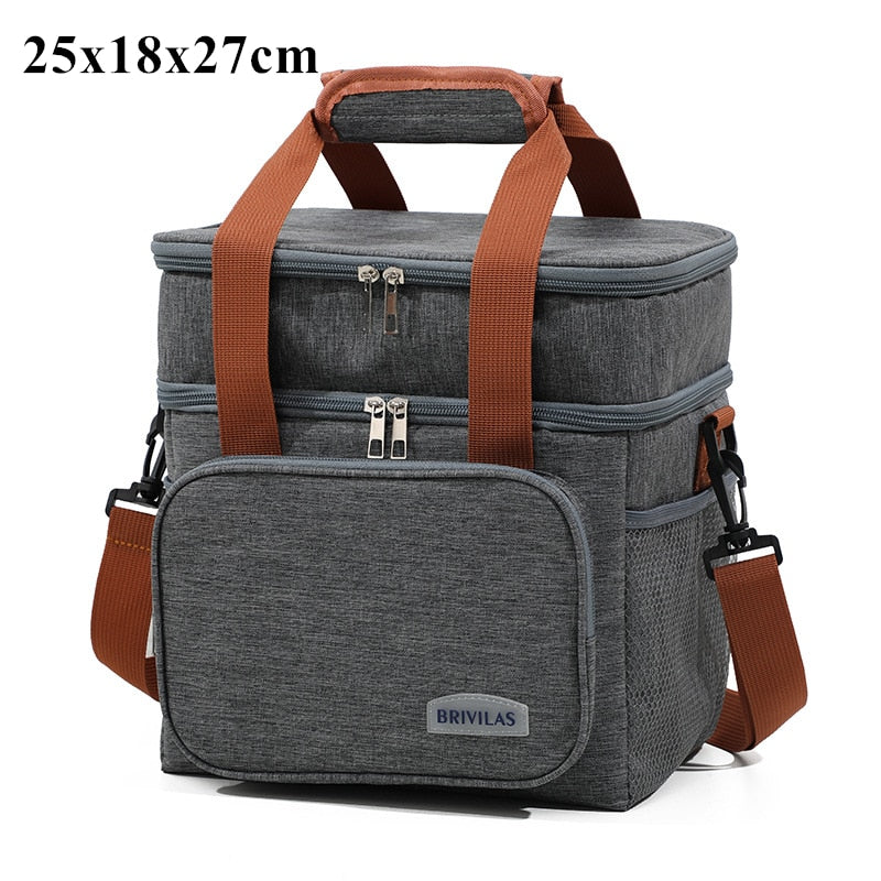 Double Layer Thermal Lunch Bag Large Capacity. Insulated Lunch Box for Women Men Kids Shopytta