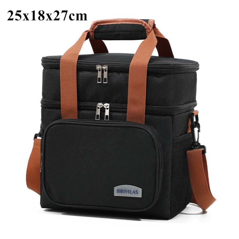 Double Layer Thermal Lunch Bag Large Capacity. Insulated Lunch Box for Women Men Kids Shopytta