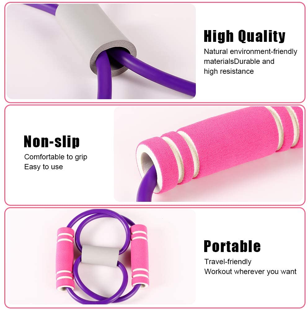 Yoga Elastic Band Home Fitness Equipment Portable Upgraded Shoulder Opening And Back Beautification 8-Line Tension Rope