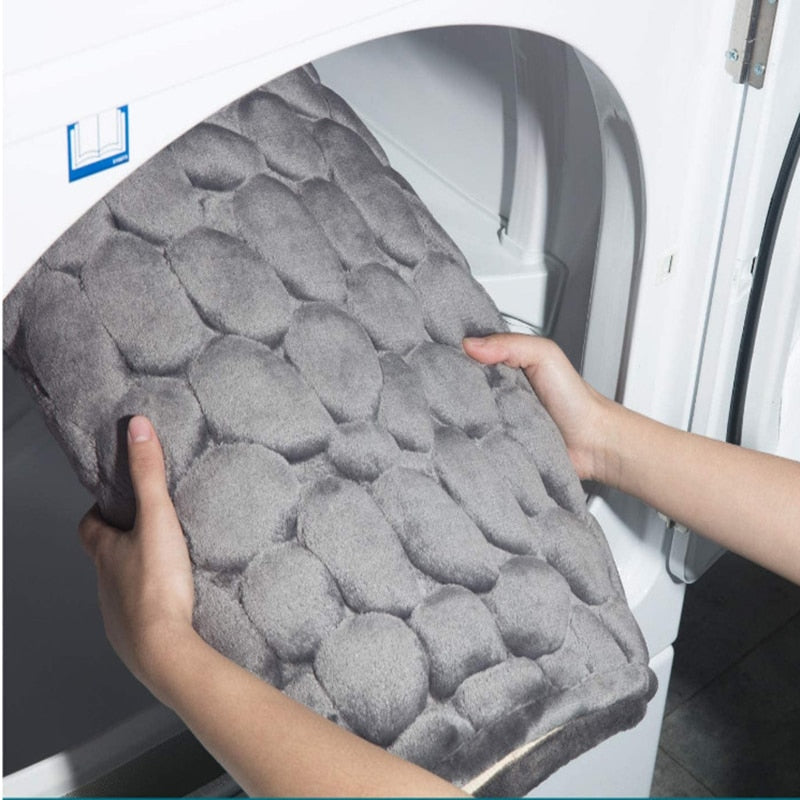 Home Bath Mat Coral Fleece Bathroom Carpet Water Absorption Non-slip Memory Foam Absorbent Washable Rug Toilet Floor Mat Shopytta