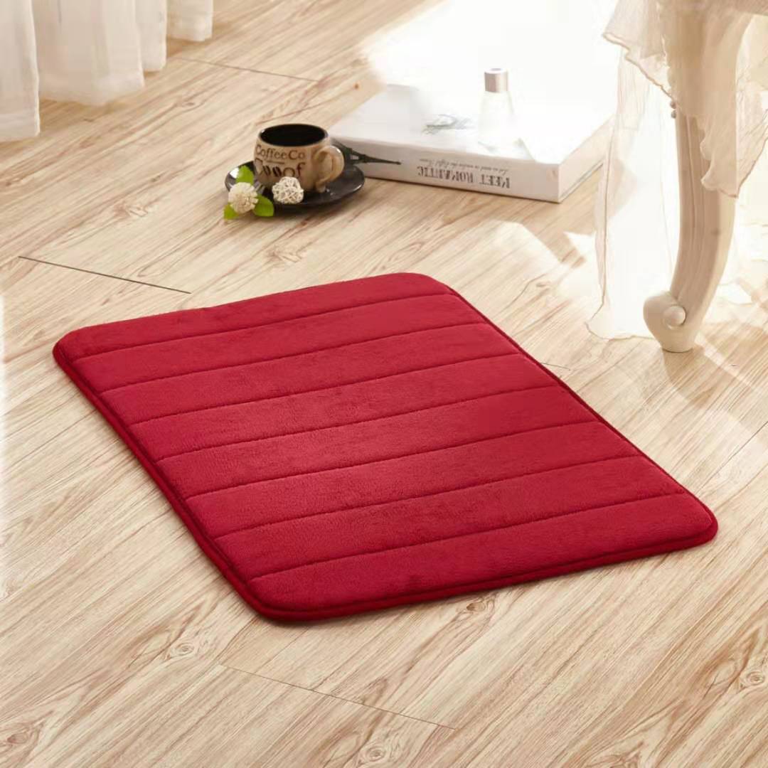 Home Bath Mat Coral Fleece Bathroom Carpet Water Absorption Non-slip Memory Foam Absorbent Washable Rug Toilet Floor Mat Shopytta