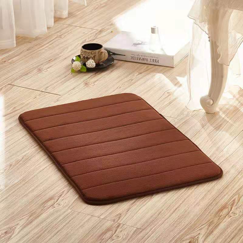 Home Bath Mat Coral Fleece Bathroom Carpet Water Absorption Non-slip Memory Foam Absorbent Washable Rug Toilet Floor Mat Shopytta