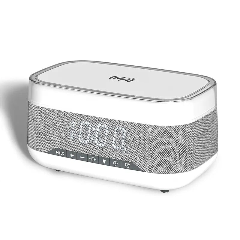 Intelligent Multifunctional Alarm Clock Bluetooth Speaker Wireless Charger Fast Charge Clock Atmosphere Night Light Home Decor Shopytta