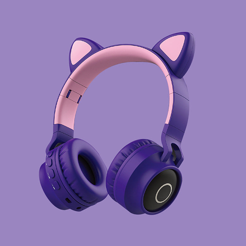 LED Light Cat Ear Headphones Wireless Bluetooth 5.0 Headset Portable Foldable Kids Headphone With Microphone Best Gift Shopytta