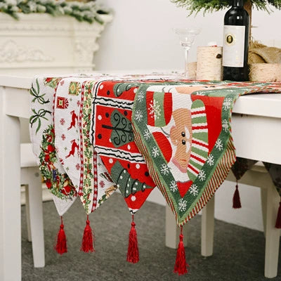 New Christmas Decoration Supplies Knitted Fabric Table Runner Creative Christmas Tablecloth Dining-Table Decoration Home Christmas Outfit