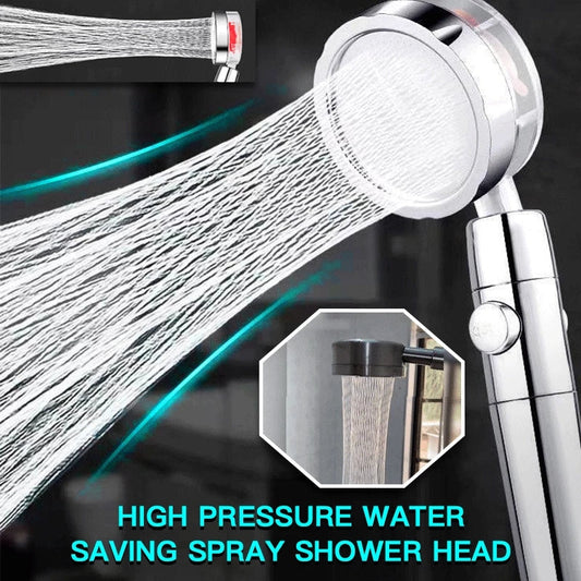 Propeller Driven Shower Head With Stop Button And Cotton Filter Turbocharged High Pressure Handheld Shower Nozzle Shopytta