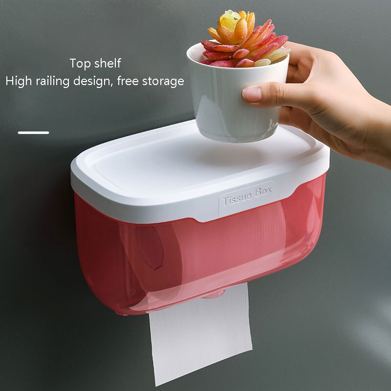 Punch-free Toilet Paper Holder Box Waterproof Storage Toilet Paper Storage Rack Paper Towel Kitchen Bathroom Storage Box Shopytta