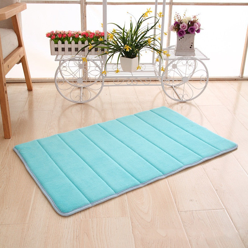 Alfombra de baño para el hogar, alfombra de lana Coral para baño, alfombra lavable absorbente de espuma viscoelástica antideslizante con absorción de agua, alfombrilla para suelo para baño