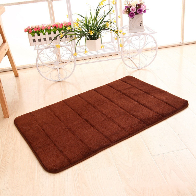 Alfombra de baño para el hogar, alfombra de lana Coral para baño, alfombra lavable absorbente de espuma viscoelástica antideslizante con absorción de agua, alfombrilla para suelo para baño