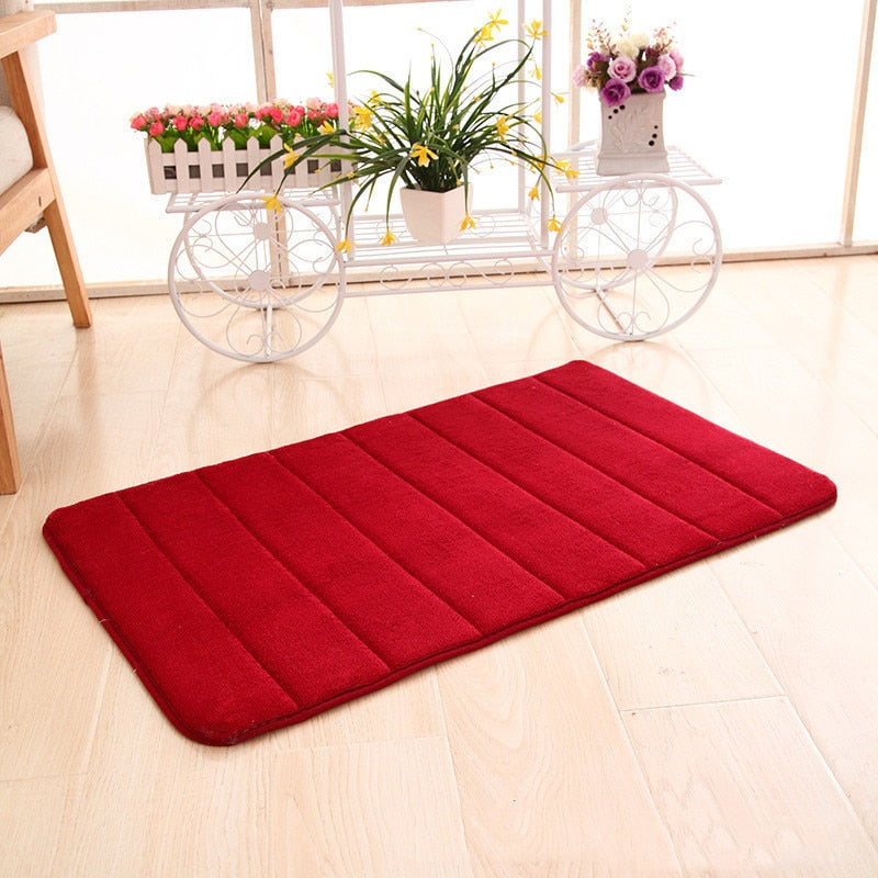 Alfombra de baño para el hogar, alfombra de lana Coral para baño, alfombra lavable absorbente de espuma viscoelástica antideslizante con absorción de agua, alfombrilla para suelo para baño