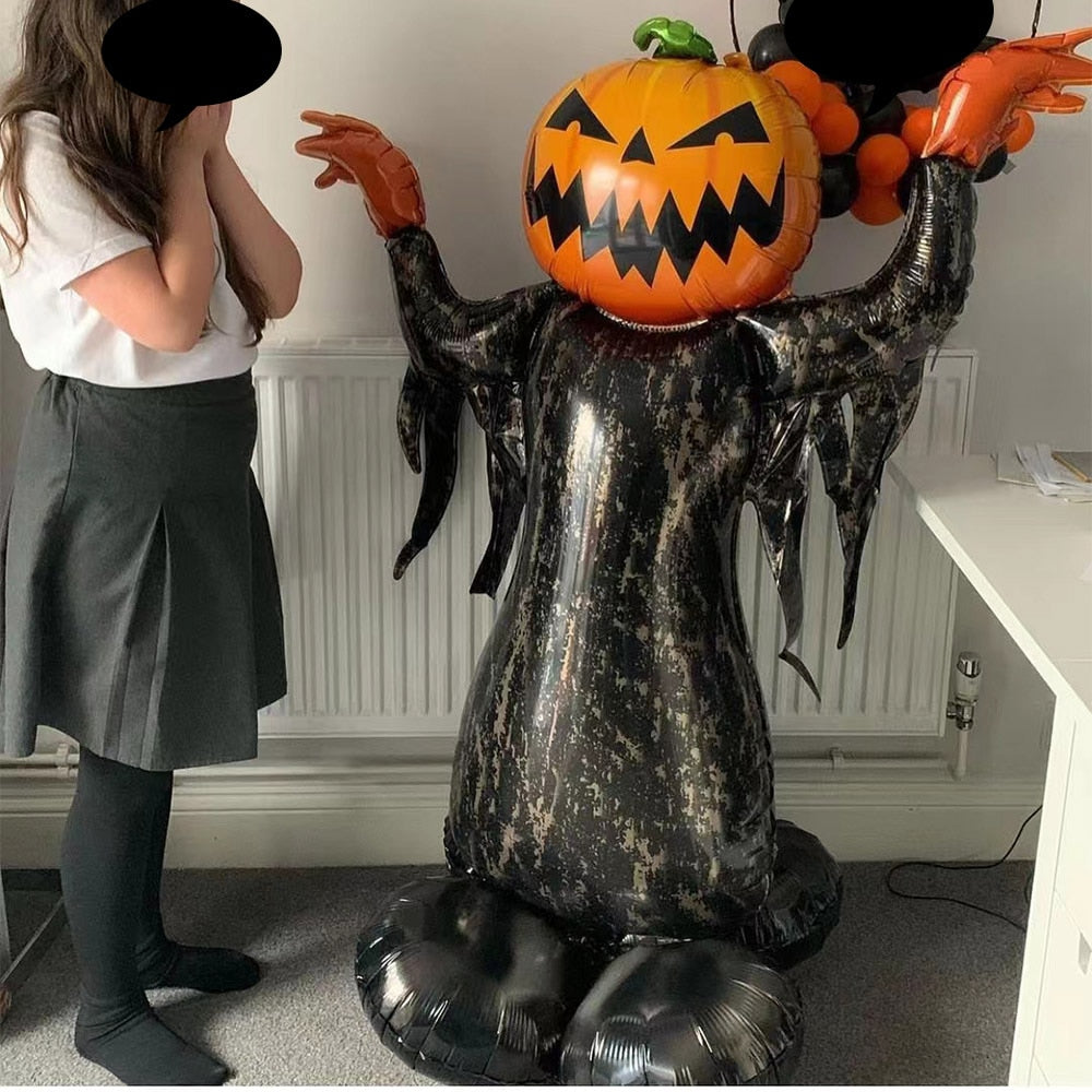 Calabaza gigante, fantasma, Araña, murciélago, Calavera, globo ocular, negro, naranja, globos de Halloween, casa fantasma, decoración de fiesta de cumpleaños y Halloween para niños