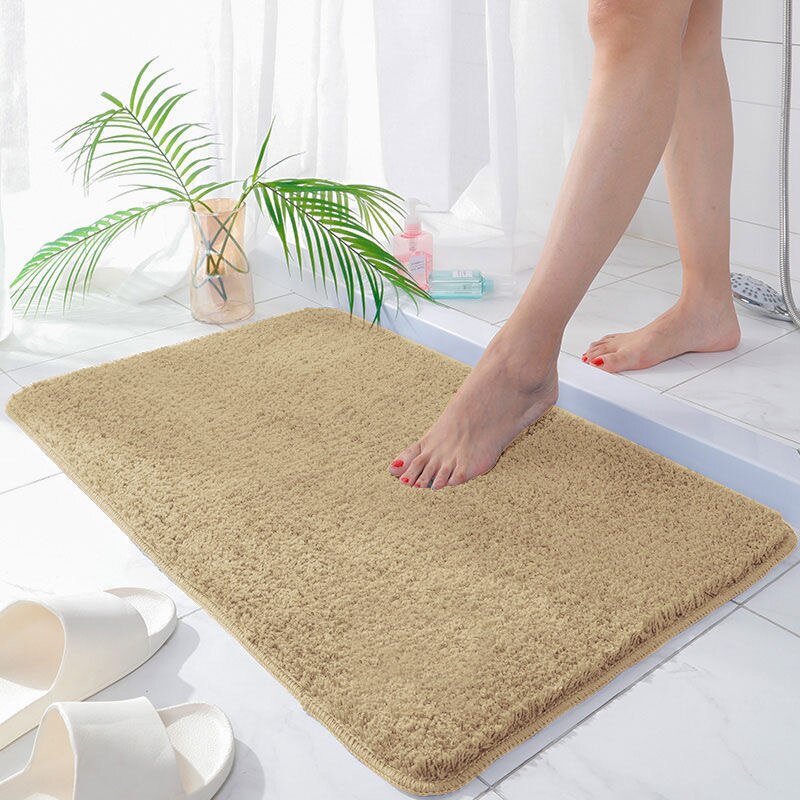 Super Thick Fluff Fiber Bath Mats Home Absorbent Floor Mat for Bathroom Door Thicken Soft Rug Non-slip Doormat Shower Room Mat Shopytta