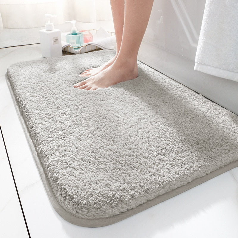 Super Thick Fluff Fiber Bath Mats Home Absorbent Floor Mat for Bathroom Door Thicken Soft Rug Non-slip Doormat Shower Room Mat Shopytta