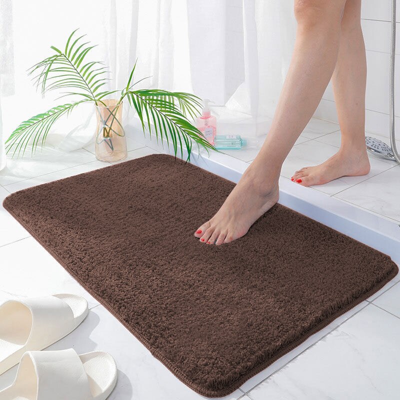 Super Thick Fluff Fiber Bath Mats Home Absorbent Floor Mat for Bathroom Door Thicken Soft Rug Non-slip Doormat Shower Room Mat Shopytta