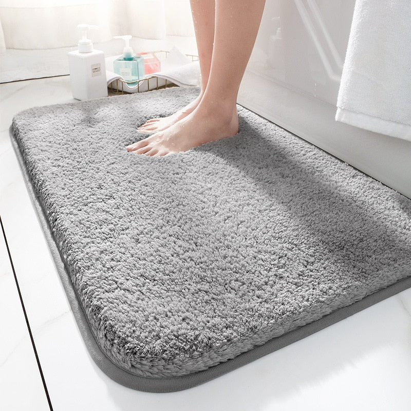 Super Thick Fluff Fiber Bath Mats Home Absorbent Floor Mat for Bathroom Door Thicken Soft Rug Non-slip Doormat Shower Room Mat Shopytta