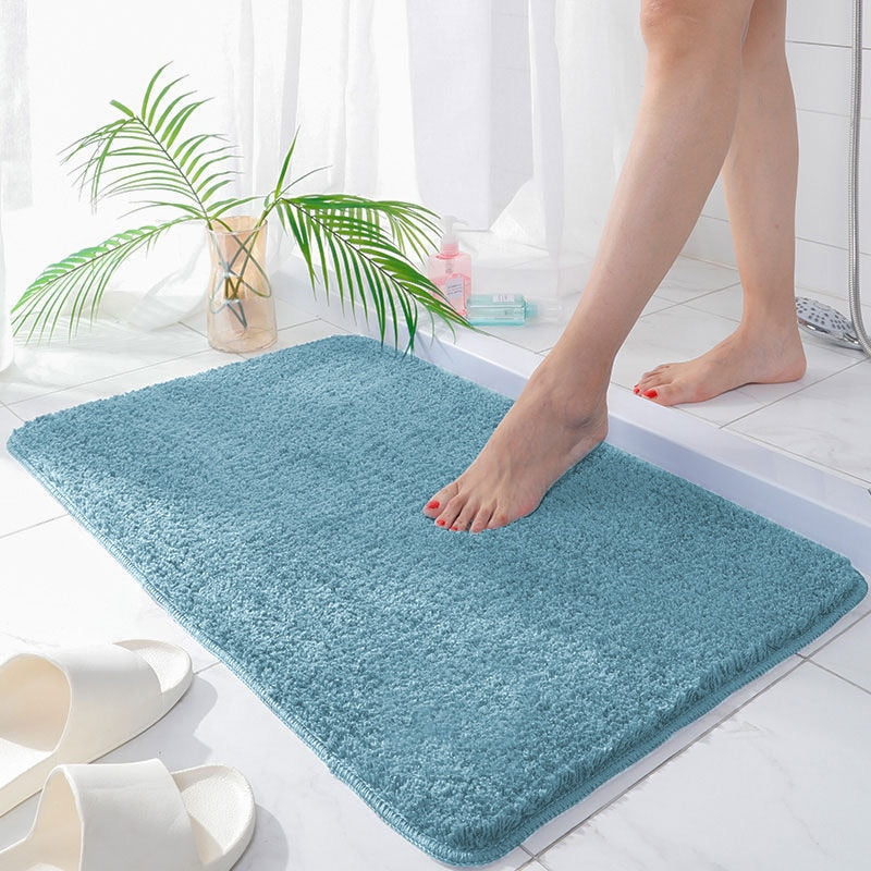 Super Thick Fluff Fiber Bath Mats Home Absorbent Floor Mat for Bathroom Door Thicken Soft Rug Non-slip Doormat Shower Room Mat Shopytta