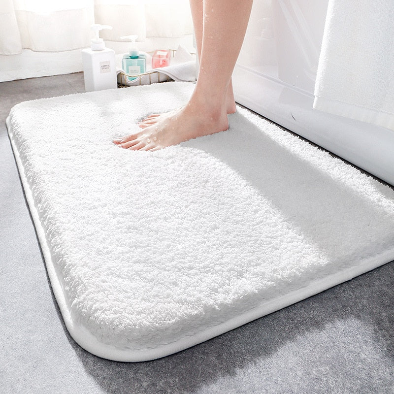 Super Thick Fluff Fiber Bath Mats Home Absorbent Floor Mat for Bathroom Door Thicken Soft Rug Non-slip Doormat Shower Room Mat Shopytta