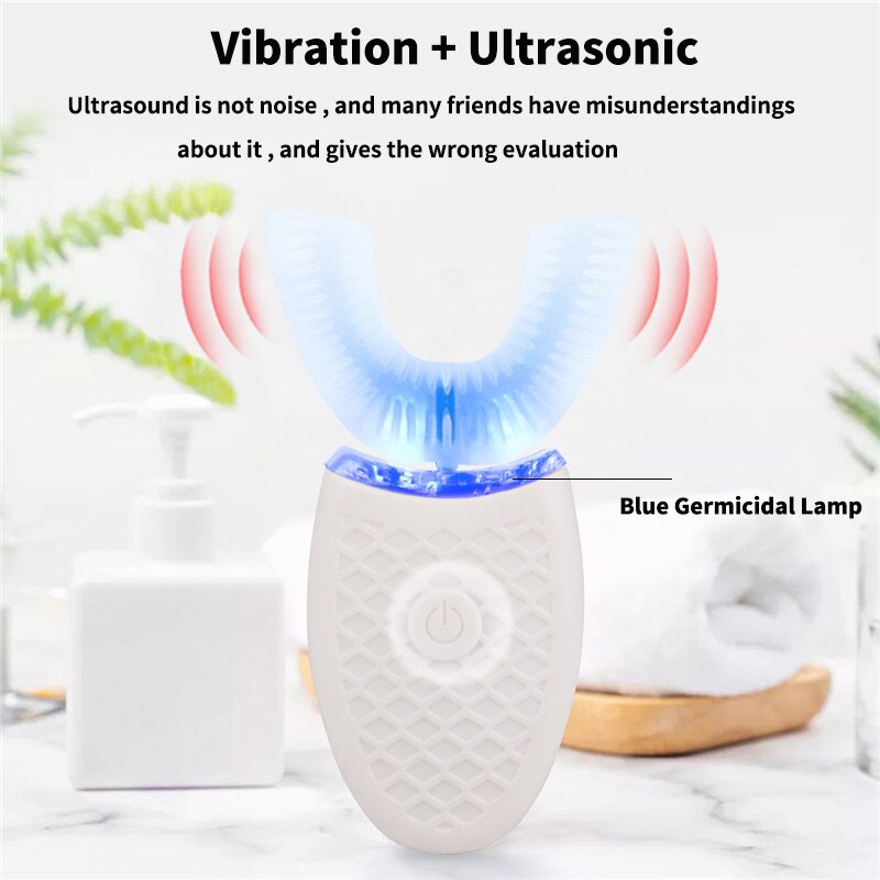 Ultrasonic Electric Toothbrush U-shaped Automatic Timing Toothbrush Charging Adult Tooth Whitening Electric Toothbrush Shopytta