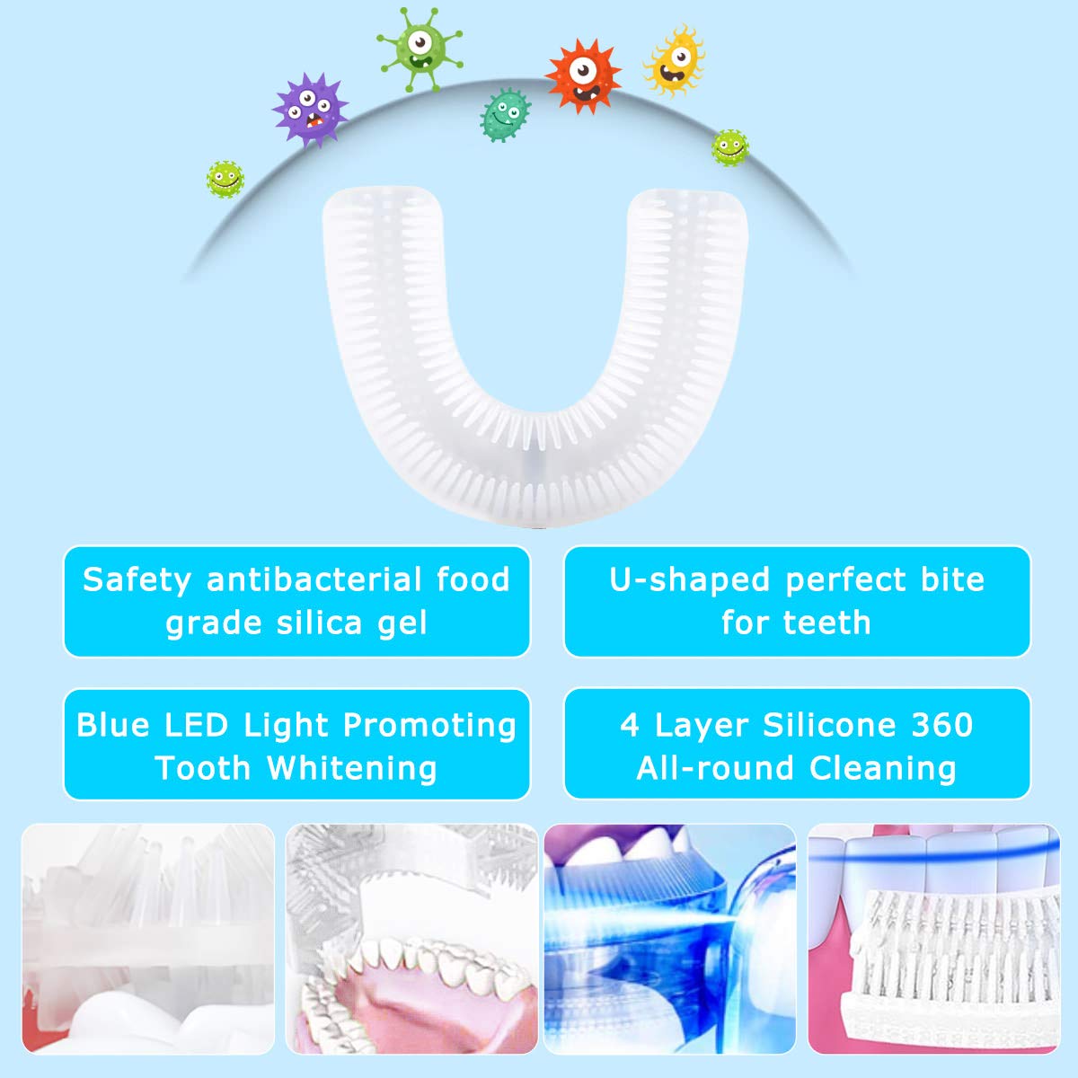 Ultrasonic Electric Toothbrush U-shaped Automatic Timing Toothbrush Charging Adult Tooth Whitening Electric Toothbrush Shopytta