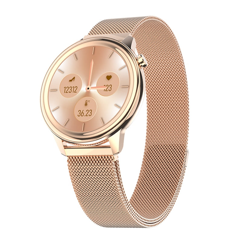 Upgrade your style and health with Smartwatch Lady: a feature-rich tracker Compatible with Xiaomi, iOS and a perfect alternative to KW20 and M4. Shopytta