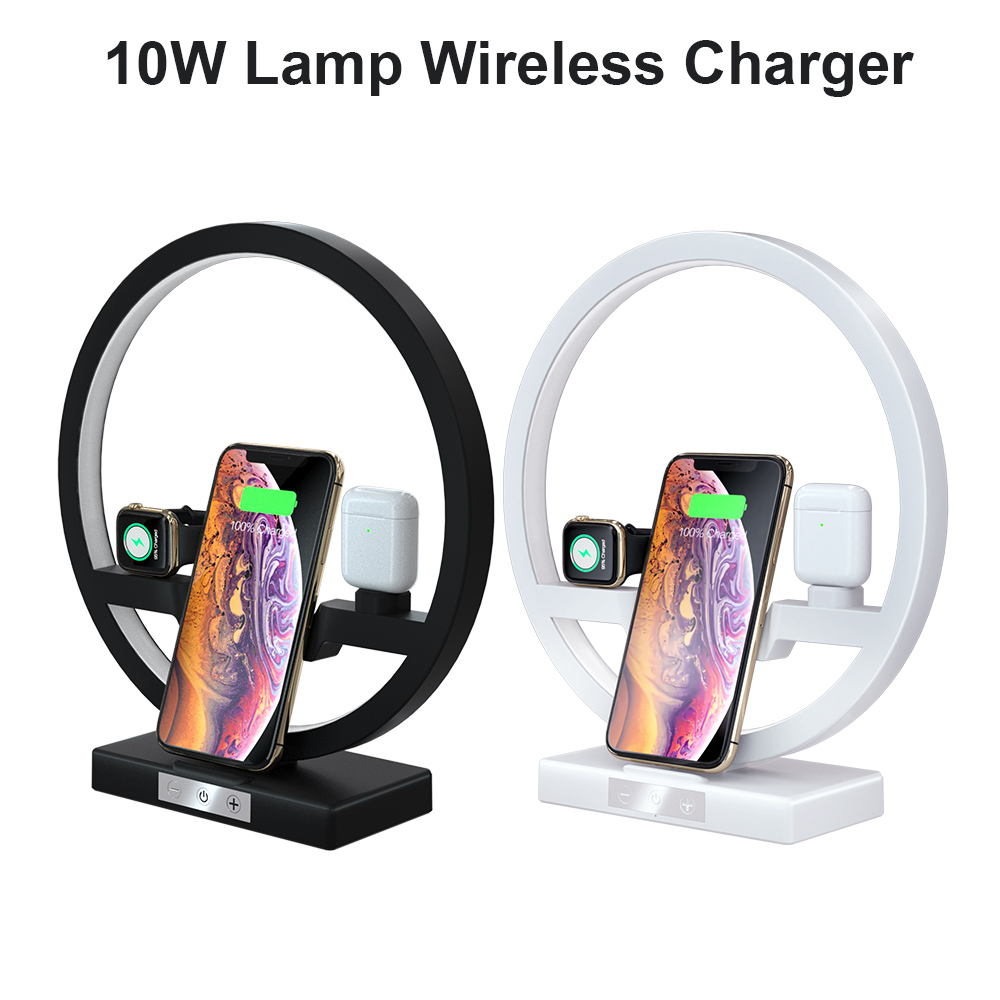 Wireless Charger Stand Table Lamp Touch Switch 10W Charger For Apple Watch Cell Phones Headphones Shopytta