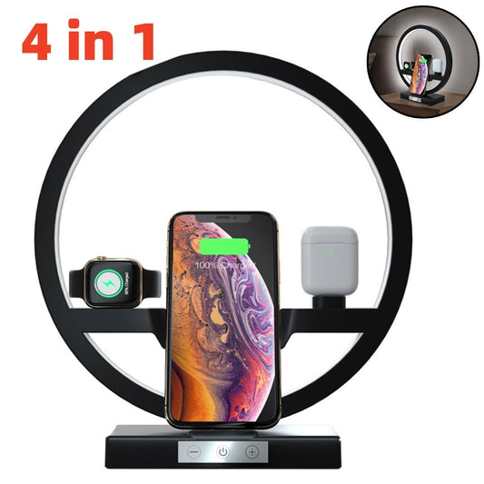 Wireless Charger Stand Table Lamp Touch Switch 10W Charger For Apple Watch Cell Phones Headphones Shopytta