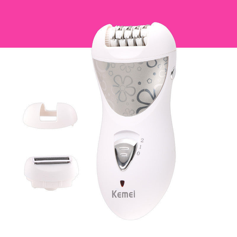 Kemei KM-505 multifuncional Lady Care Plucker Shaver dispositivo eléctrico de pulido de pies tres en uno