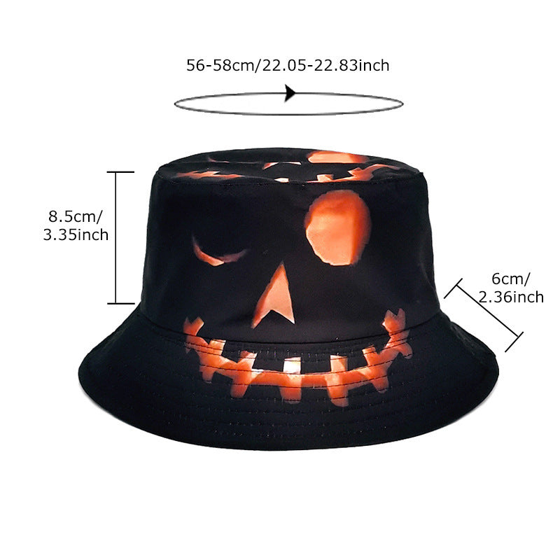 Sombreros de Halloween Dibujos animados creativos Calabaza Mueca Impreso Parasol Sombrero de pescador